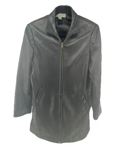 Casual Corner schwarze Damen Lederjacke mit Reißverschluss Größe S. C17 - Bild 1 von 22