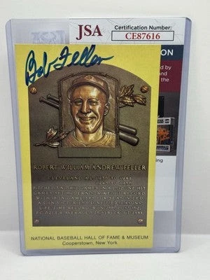 Bob Feller Autographed HOF Postcard - Cleveland Indians - JSA COA - Image 1 of 2