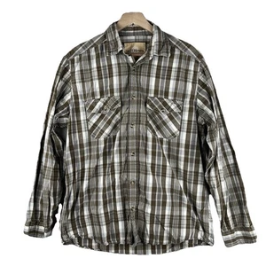 Ruff Hewn Men’s Plaid Button-Up Shirt Brown Long Sleeve Pockets Size M Medium - Picture 1 of 12