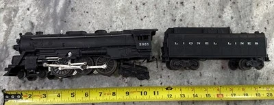 LIONEL POSTWAR O GAUGE HUDSON STEAM LOCOMOTIVE #2055 + WHISTLE TENDER Vintage - Image 1 of 4