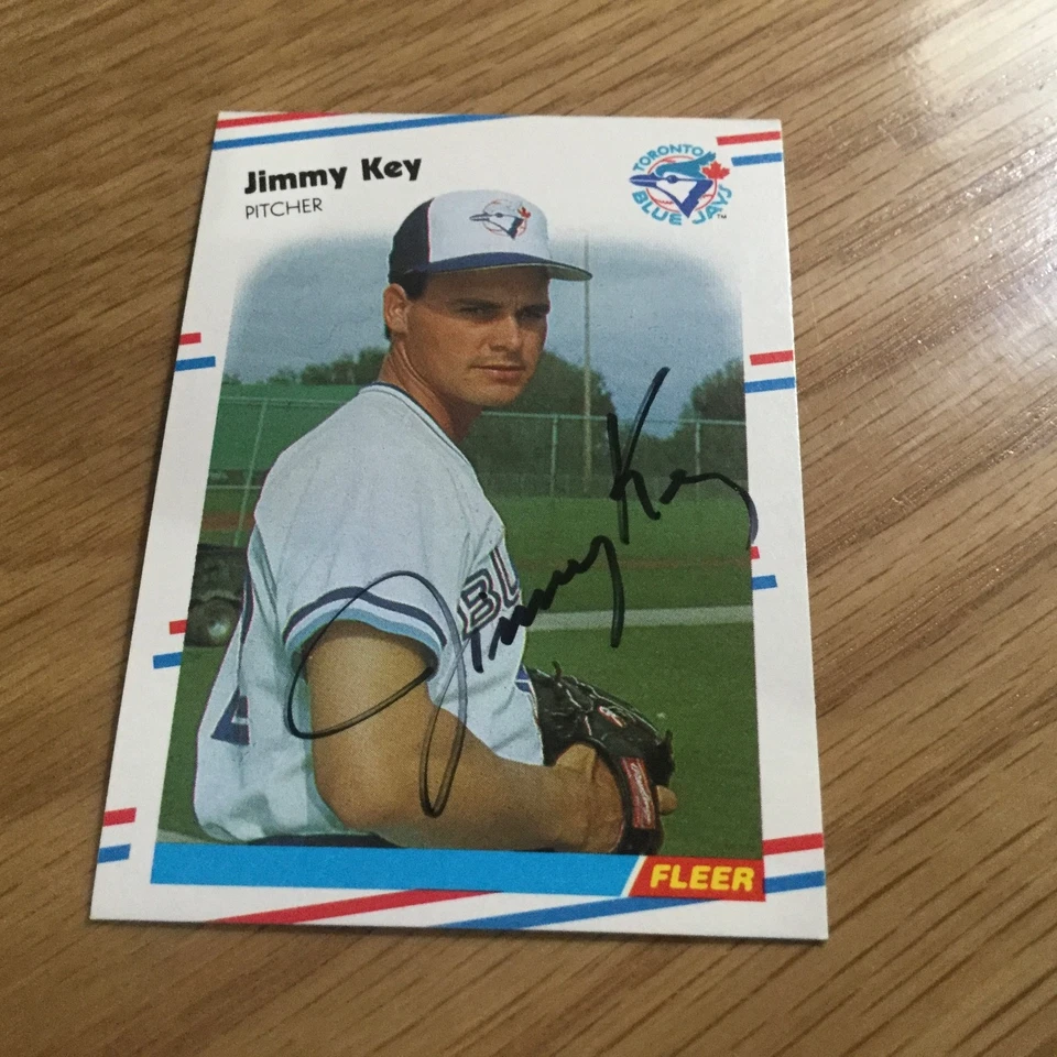 Tarjeta de béisbol Fleer Jimmy Key 1988 autografiada Toronto Blue Jays Yankees # 114 Foto 1 de 1