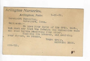 1908-TARJETA POSTAL-ARLINGTON GUARDERÍAS-ARLINGTON, NEBRASKA - Imagen 1 de 2