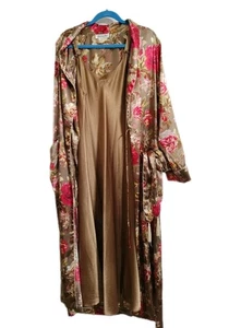 vintage christian dior womens nightgown & Robe Multicolor Floral Silky Poly Sz S - Picture 1 of 7
