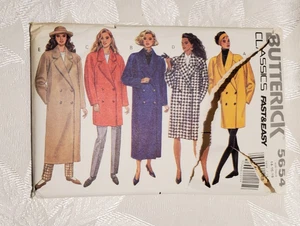 Abrigo Vintage Butterick 5654 Clásicos Rápido y Fácil Doble Pecho - Talla 14 16 18 - Imagen 1 de 3