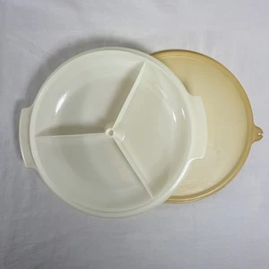 Vintage Tupperware White Suzette Divided Relish Serving Tray With Handle - Picture 1 of 12