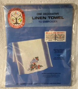Colortex  Stamped Decorative linen towel to embroider 3150 B Vintage - Picture 1 of 2