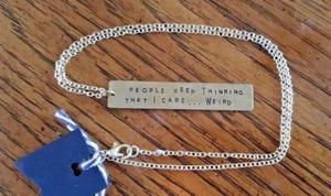 PEOPLE KEEP THAT I CARE... SELTSAME Halskette goldfarben Metall gestempelt  - Bild 1 von 4