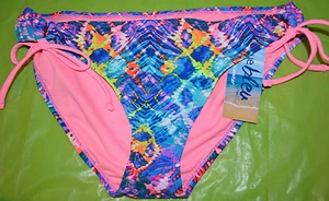 Women's Rue Bleu Multi-Color Geo Splash Bikini Swim Bottom Sizes S, M, XL - Picture 1 of 2
