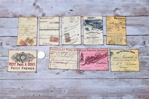 9~Vintage Style~Ephemera~French Documents~Junk Journal~Linen Cardstock~Cards - Picture 1 of 1