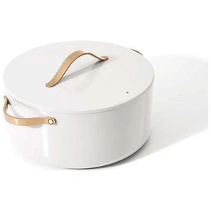 NUEVA, hermosa cazuela de 8 cuartos de galón de Drew Barrymore, antiadherente esmaltada blanca - Imagen 1 de 6