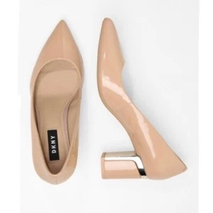  DKNY Nude Patent Elie Pumps SIZE 9M HEEL: 3'' - Picture 1 of 2