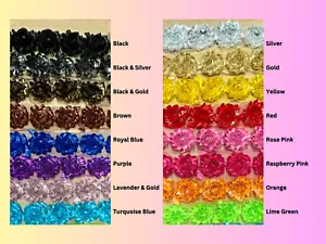 Brillante Metálico Shabby Gasa Flor Ribete Pelo Deshilachado Rosa Encaje Nupc... - Imagen 1 de 33