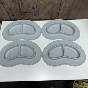 LOT OF 4-NUBY Silicone Mat Divided Dish Nonslip No Spill Dishwasher FEEDING DISH - Picture 1 of 7