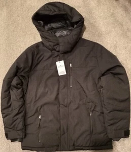 Hollister California Hooded Puffer Jacket Collection Black XL New With Tags - Picture 1 of 13
