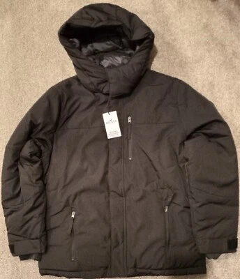 Hollister California Hooded Puffer Jacket Collection Black XL New With Tags  - Image 1 of 4