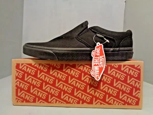 Zapatos para hombre talla 11 Vans Asher negros nuevos en caja ¡NUEVOS S/O sin cordones listos para el otoño! VN000SEQ186 - Imagen 1 de 6