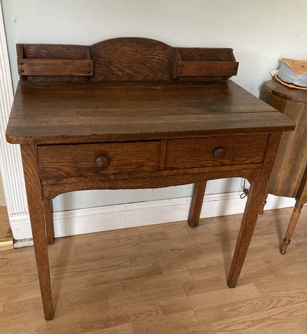 antique 1900’s Mission Arts And Crafts Quarter Sawn Oak Desk Cover