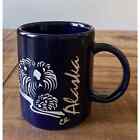 Vintage ALASKA Blue Coffee Mug Etched W/Sea Lion Ceramic 12 Oz-Unbranded Mint!