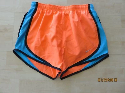Pantalones cortos para correr Nike Dri-Fit XS naranja neón 624278 para mujer NUEVO Foto 1 de 3