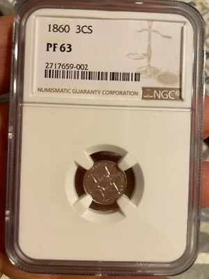 1860 3 CENT SILVER PR-63 - Image 1 of 4