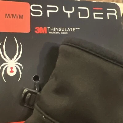 Guantes Spyder Core Conduct para hombre 3M cuero aislante palma medianos negros Foto 1 de 4