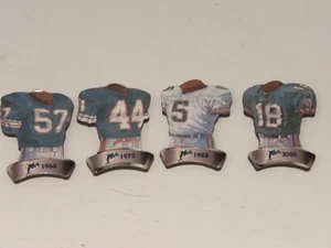 VINTAGE "MAIMI DOLPHINS" UNIFORM FRIDGE MAGNETS 4-P LOT 1966,73,88,2000 - Picture 1 of 9