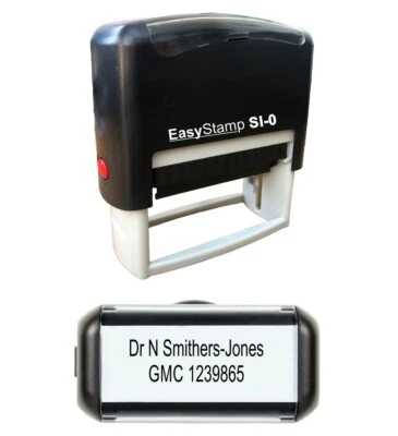 EASYSTAMP Rubber Stamp 2 Line Custom Self inking Name Business Address Garage School