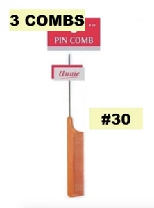 3 PIEZAS PEINE DE COLA ANNIE PIN #30 PUNTA DE METAL CON PEINE DE DIENTES FINOS DE PLÁSTICO 8,25""x1"" #30 - Imagen 1 de 3