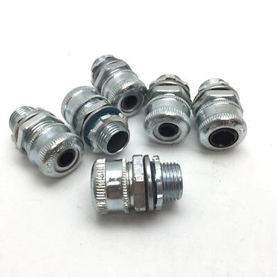 Lot of 6 Crouse-Hinds Cord Grip Cable Gland, 1/2" NPT Male, *Gland ID May Vary* - Imagem 1 de 4