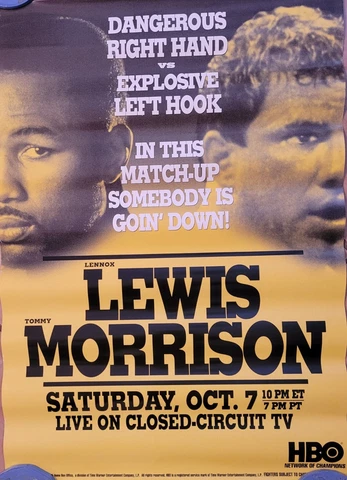 Lennox Lewis vs Tommy Morrison official fight poster Cover