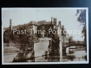 c1927 RPPC - Queen's College from the River, Cambridge - Picture 1 of 1