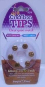 Purple Cows Craft Iron Tips - 5011 Stamp Tips 6 Pack -NEW use with Sizzle & Melt