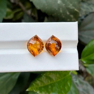Natural Golden Citrine Eye Cut 13.1 Ct. Gemstone Pair For Customize Your Jewelry - Picture 1 of 5