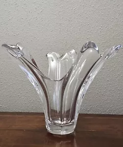 Vintage Splash Vase French Chic Art Deco Cofrac Art Verrier Crystal Vase - Picture 1 of 8
