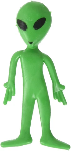 12 Bendable Green Alien Action Figure Outer Space Rubber Toys - Area 51 Cover