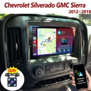 Car Stereo Carplay For 2014-18 Chevrolet Silverado GMC Sierra Android 13 GPS SAT - Picture 1 of 16