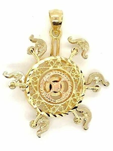 14k Two Tone Gold Solid Ferris Wheel Charm Pendant 4.1 grams - Picture 1 of 6