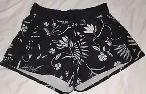 Pantalones Cortos Athleta Baja Talla 0 Flor Silvestre Negros Atléticos Viaje Senderismo Bolsillos con Cremallera - Imagen 1 de 3