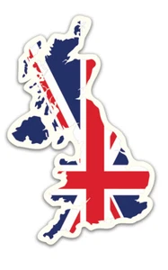 3x5 inch UK Flag SHAPED Bumper Sticker United Kingdom Britain Europe Union Jack - Picture 1 of 1
