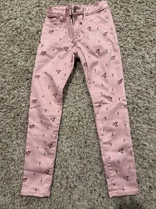 NWTO Gap Kids Girls Floral Flower Print Stretch Super Skinny Denim Jeans 7 - Picture 1 of 6