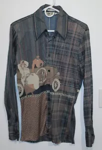 CAMISA DISCO NIK NIK DE COLECCIÓN DE LOS AÑOS 70 PSICODÉLICA AUTO CHOFER M DC025 - Imagen 1 de 9