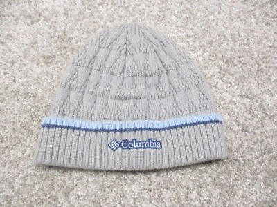Gorro tejido Columbia vintage juvenil gris claro tejido acanalado invierno esquí EC Foto 1 de 4