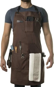 Asaya Chef and BBQ Apron with Bottle Opener Hand Towel - 10oz Brown - Picture 1 of 6