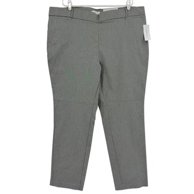 Liz Claiborne Women Amy Pull-on Straight Mid-Rise Charcoal Heather Pants 24W NWT - Image 1 of 4