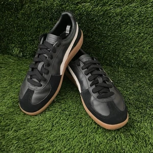 Puma Palermo Leather Women's Sneakers Black White Size 9.5 Gum Sole Soccer - Picture 1 of 8