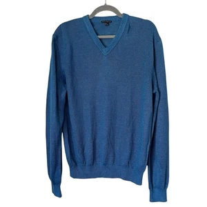 Theory Aronn Linen V-Neck Classic Fit Stretch Woven Sweater Blue Men’s XL - Picture 1 of 6