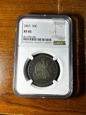 1867 Seated Liberty Half Dollar XF45 NGC certified - Image 1 of 2