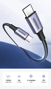 USB-C to USB C Fast Charging Data 100W Charger Cable 1-3m Macbook Samsung iPhone - Picture 1 of 10