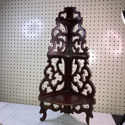 Vintage Victorian Style Scroll Fretwork Corner Wood Wall Shelf Ornate 24" Tall - Image 1 of 4