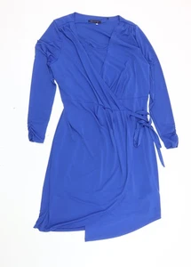 Marks and Spencer Women's Blue Wrap Dress Size 16 - Picture 1 of 12